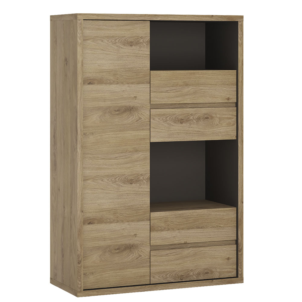 Shetland furniture 1 Door 4 drawer display cabinet